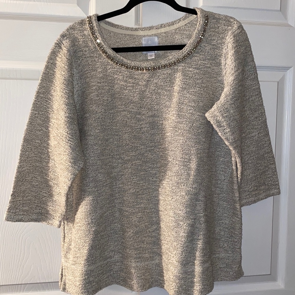 Sunday beaded collar sweater